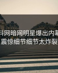 本周爆料网暗网明星爆出内幕，令人震惊细节细节太炸裂