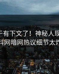 花絮终于有下文了！神秘人现身回应，爆料网暗网热议细节太炸裂