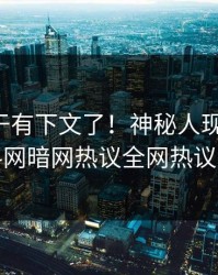 花絮终于有下文了！神秘人现身回应，爆料网暗网热议全网热议不断