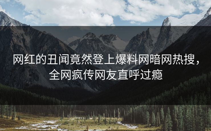 网红的丑闻竟然登上爆料网暗网热搜，全网疯传网友直呼过瘾