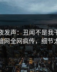 明星深夜发声：丑闻不是我干的！爆料网暗网全网疯传，细节太炸裂