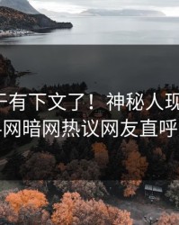 八卦终于有下文了！神秘人现身回应，爆料网暗网热议网友直呼过瘾