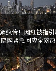 刚刚花絮疯传！网红被指引爆全场，爆料网暗网紧急回应全网热议不断