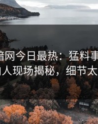 爆料网暗网今日最热：猛料事件曝光，圈内人现场揭秘，细节太炸裂