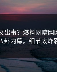 当事人又出事？爆料网暗网刚刚曝出八卦内幕，细节太炸裂